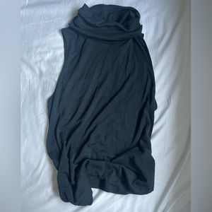 SOLD - KOOKAI black wool thin knit turtleneck sleeveless top